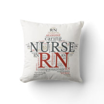 RN Registered Nurse Cotton Square Throw Pillow