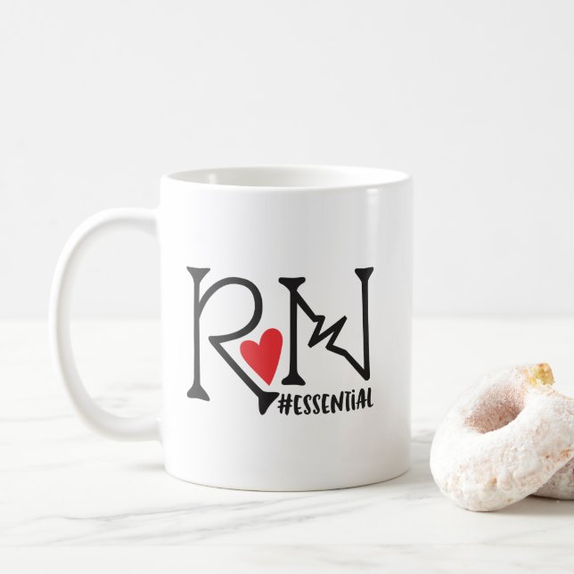 RN Registered Nurse Essential Staff Coffee Mug (With Donut)