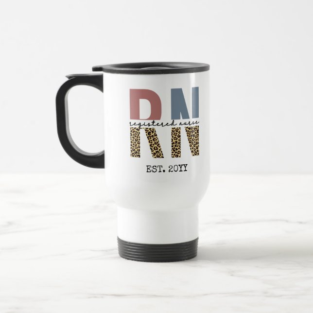 RN Registered Nurse est Nurse Graduation Travel Mug (Left)