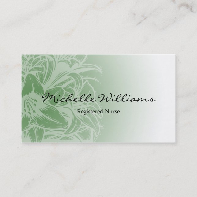 RN Registered Nurse Flower Business Cards (Front)