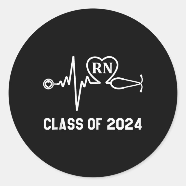Rn Registered Nurse Graduation Class Of 2024 Nursi Classic Round Sticker (Front)