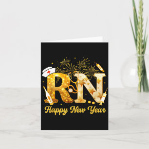 Rn Registered Nurse Happy New Year 2026 Fireworks  Card