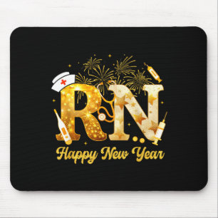Rn Registered Nurse Happy New Year 2026 Fireworks Mouse Mat