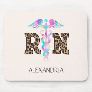 RN, Registered Nurse  Leopard Mouse Mat