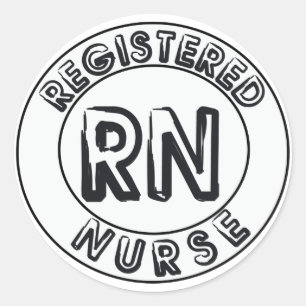 RN REGISTERED NURSE LOGO BADGE CLASSIC ROUND STICKER