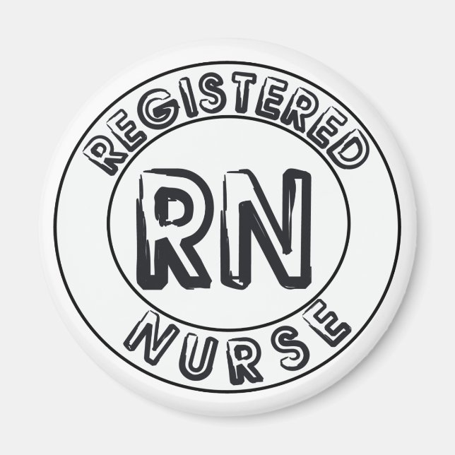 RN REGISTERED NURSE LOGO BADGE MAGNET (Front)