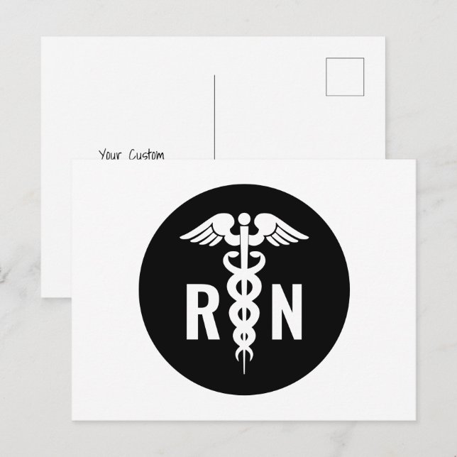 RN Registered Nurse Medical Symbol Postcard (Front/Back)