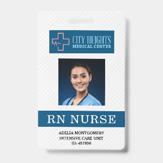 RN Registered Nurse Name Photo ID Hospital Logo Badge