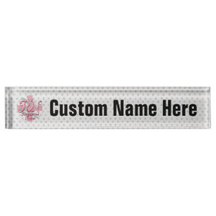 RN Registered Nurse, Pink Cross Swirls Nameplate