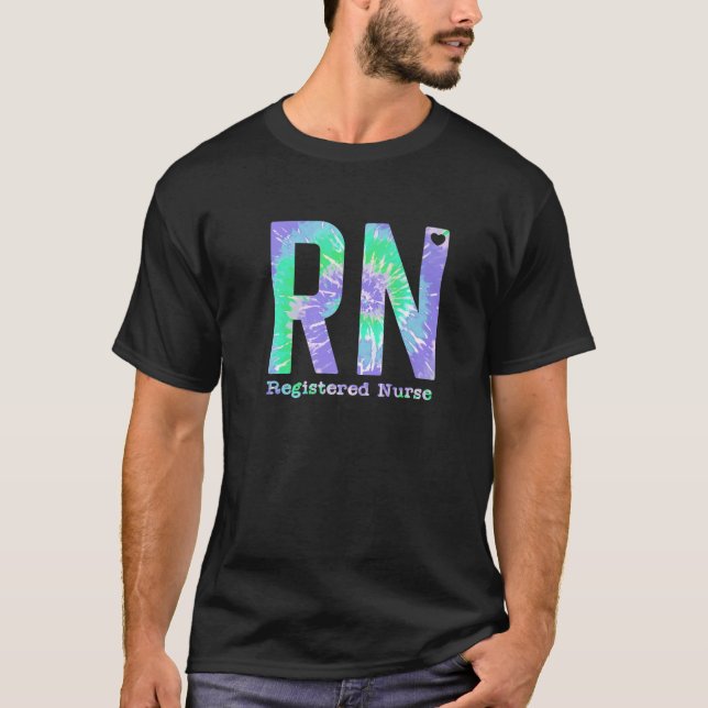 RN Registered That Nurse Life Cute Purple Tie Dye T-Shirt (Front)