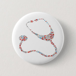 RN Stethoscope 6 Cm Round Badge