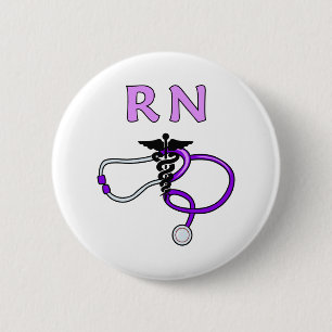 RN Stethoscope 6 Cm Round Badge