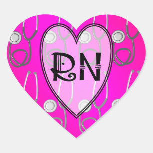 RN Stethoscope Design Heart Sticker