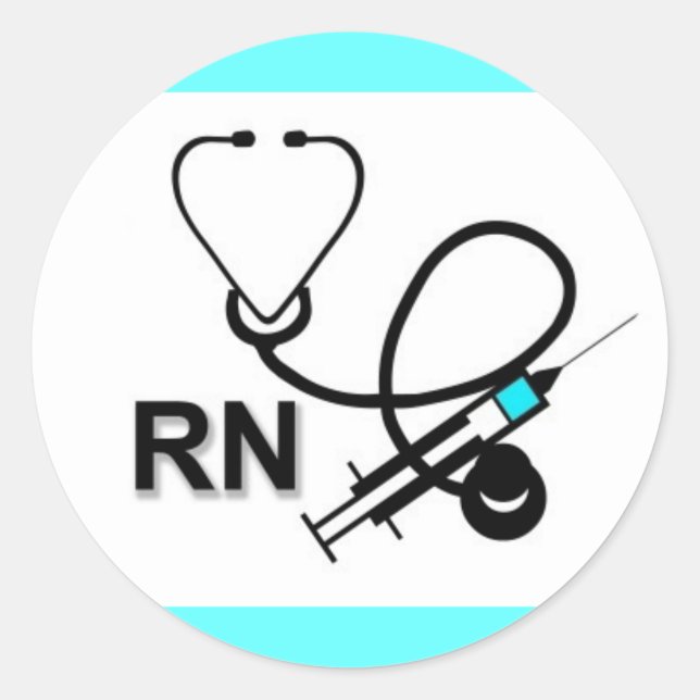 RN Sticker with Stethoscope and Injection needle (Front)