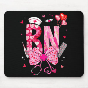 Rn Valentine Coquette Bow Stethoscope Nurse Girl W Mouse Mat