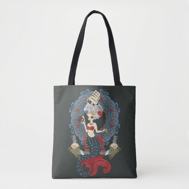 Roсoco mermaid art nouveau tote bag (Front)