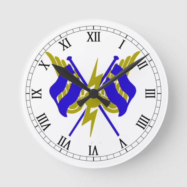 RO G and T Mixed Badges  Round Clock (Front)