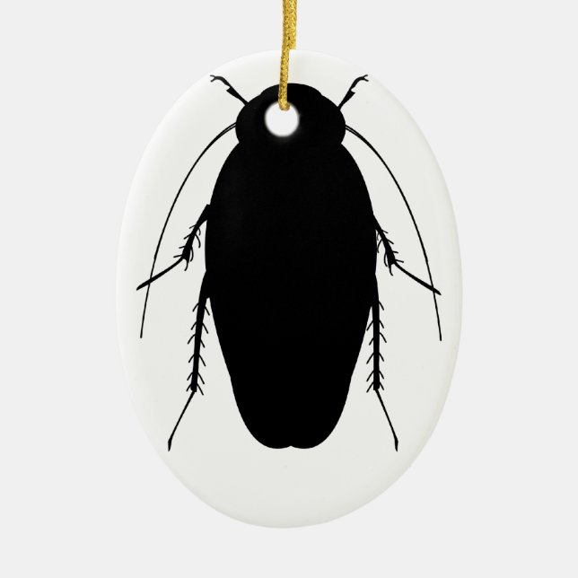 Roach Illustration Ceramic Tree Decoration (Front)