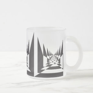road abstract angular perspective frosted glass coffee mug