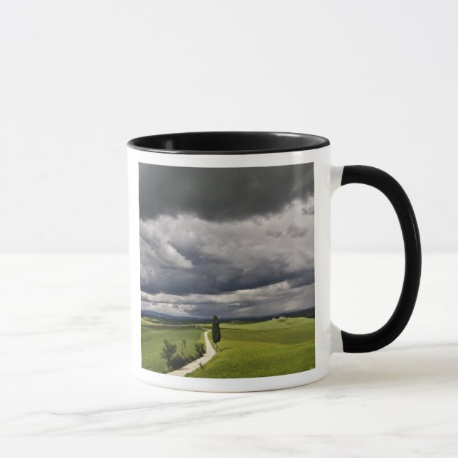 Road and storm clouds, rural Tuscany region, Mug (Right)
