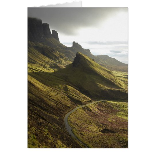 Road ascending The Quiraing, Isle of Skye, Card