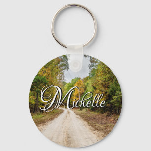 Road At Seasons Change Custom Keychain