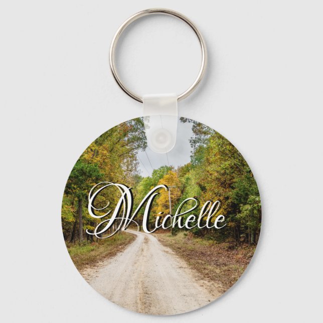 Road At Seasons Change Custom Keychain (Front)