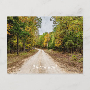 Road At Seasons Change Thank You Postcard
