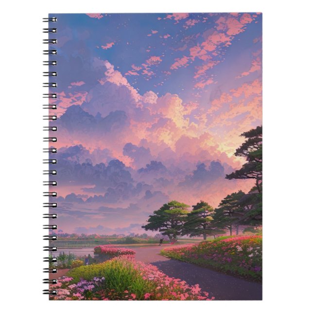 Road Beneath a Moody Cloudy Sky Notebook (Front)