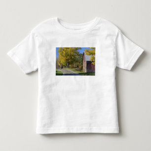 Road beside classic rural barn/farm in autumn, 2 toddler T-Shirt
