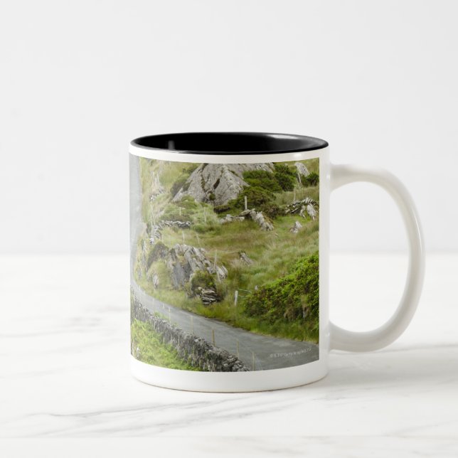 Road between Ballaghacahreen and Caherkeen. Two-Tone Coffee Mug (Right)