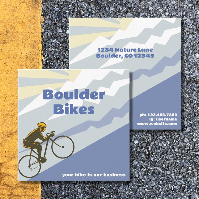 Road Bicycle - Bike Shop - Bike Repair Square Business Card (Creator Uploaded)