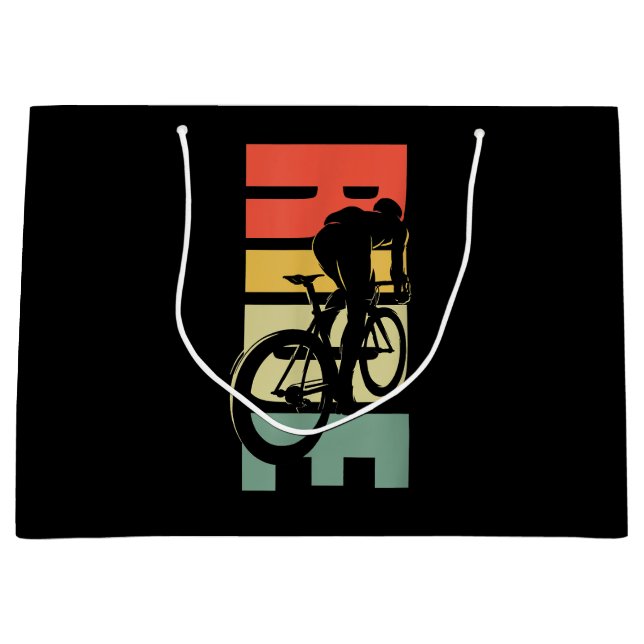 Road Biking Bicycle Cycling Large Gift Bag (Front)