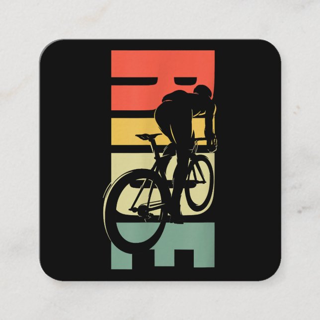 Road Biking Bicycle Cycling Square Business Card (Front)