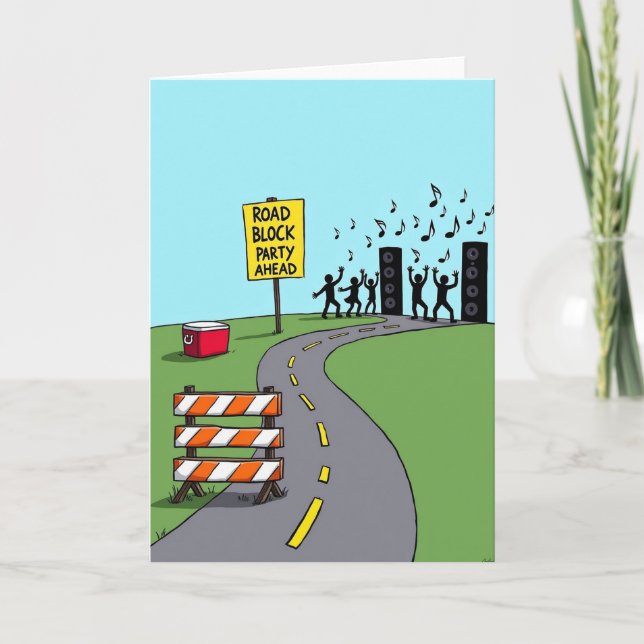 Road Block Birthday Bash Card (Front)