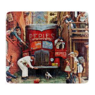 Road Block by Norman Rockwell Cutting Board