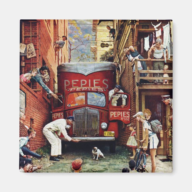 Road Block by Norman Rockwell Magnet (Front)