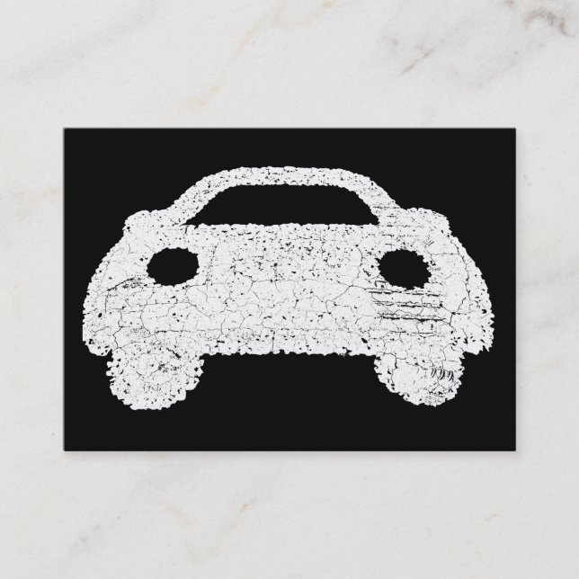 Road Car Symbol - High Contrast Business Card (Front)