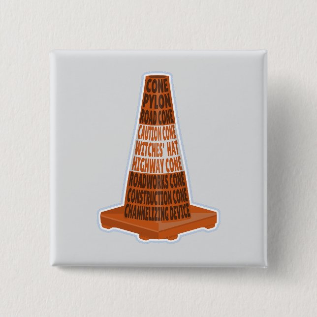 Road Cone Orange Taraffic cone 15 Cm Square Badge (Front)