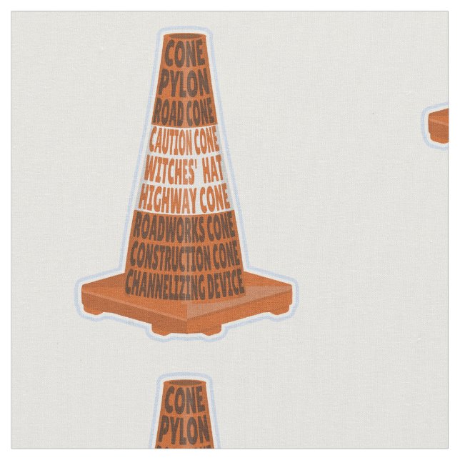 Road Cone Orange Taraffic cone Fabric (Close Up)