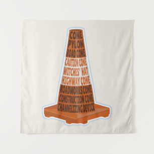 Road Cone Orange Taraffic cone Tapestry