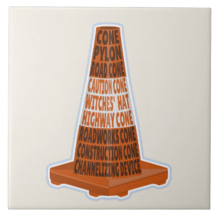 Road Cone Orange Taraffic cone Tile