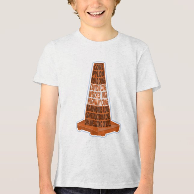 Road Cone Orange Taraffic cone Tri-Blend Shirt (Front)