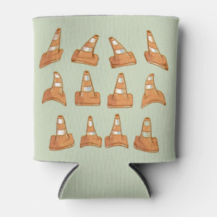 Road Cone Pattern Can Cooler