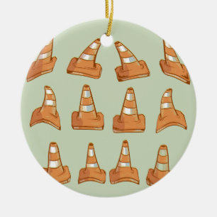 Road Cone Pattern Ceramic Tree Decoration