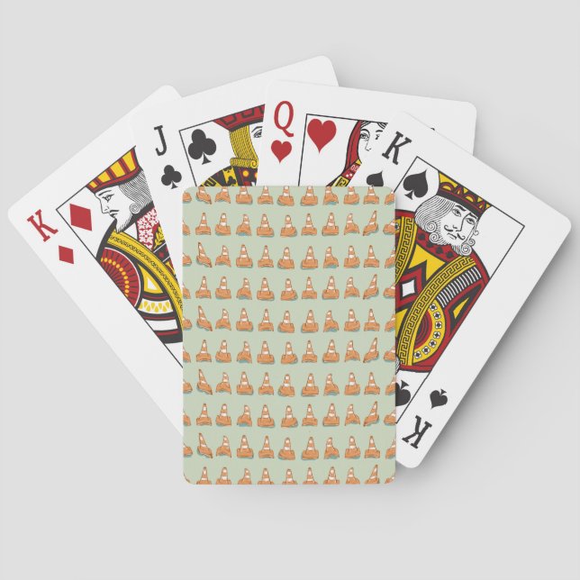 Road Cone Pattern Playing Cards (Back)
