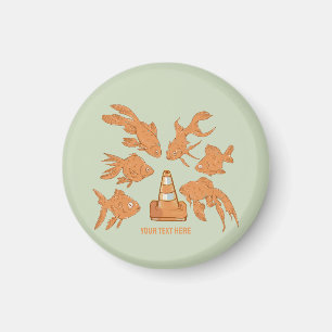 Road Cones and orange goldfish Magnet