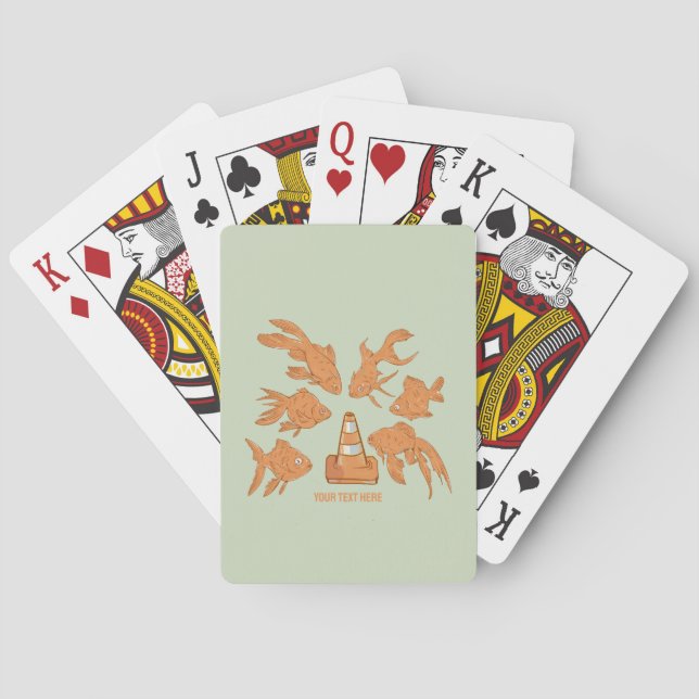 Road Cones and orange goldfish Playing Cards (Back)