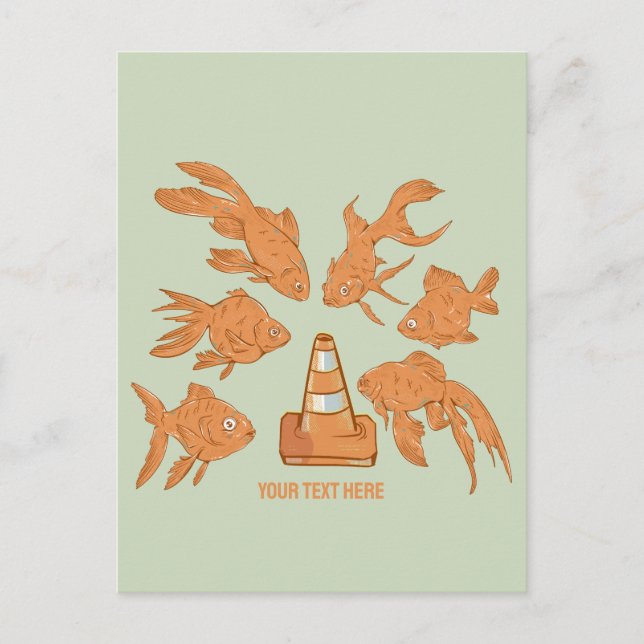 Road Cones and orange goldfish Postcard (Front)