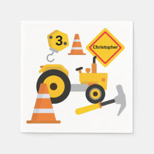 Road Construction Child's Birthday Party Napkin